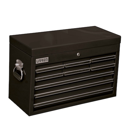 Urrea Top Chest/Cabinet, 9 Drawer, Black, Steel, 27 in W x 17 in D x 12 in H X27S9N